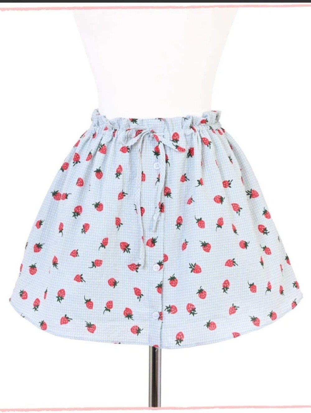 HYFVE Seersucker Strawberry Print Skirt Size Medium